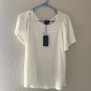 NWT W5 White Eyelet Blouse
